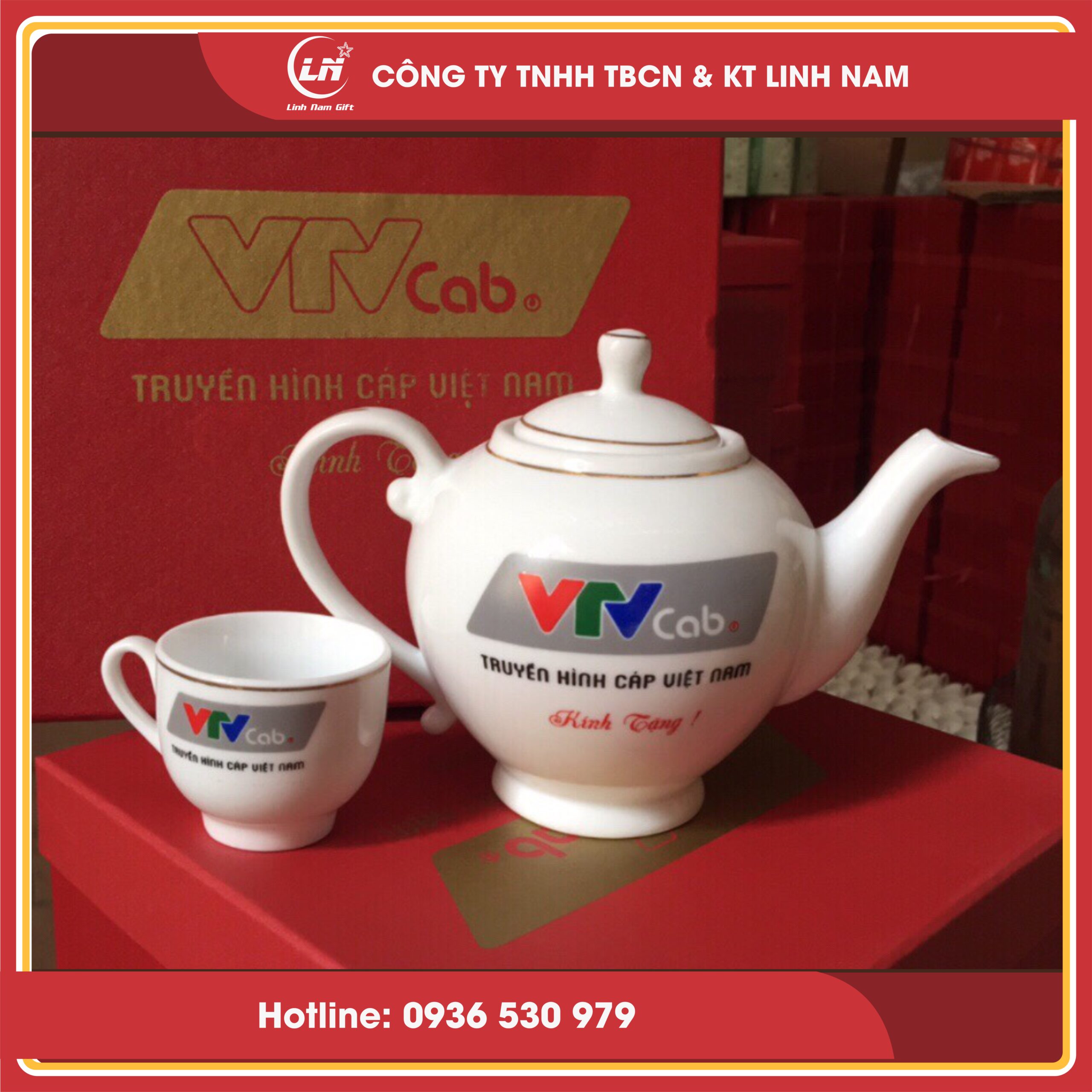 BỘ ẤM CHÉN BÁT TRÀNG IN LOGO