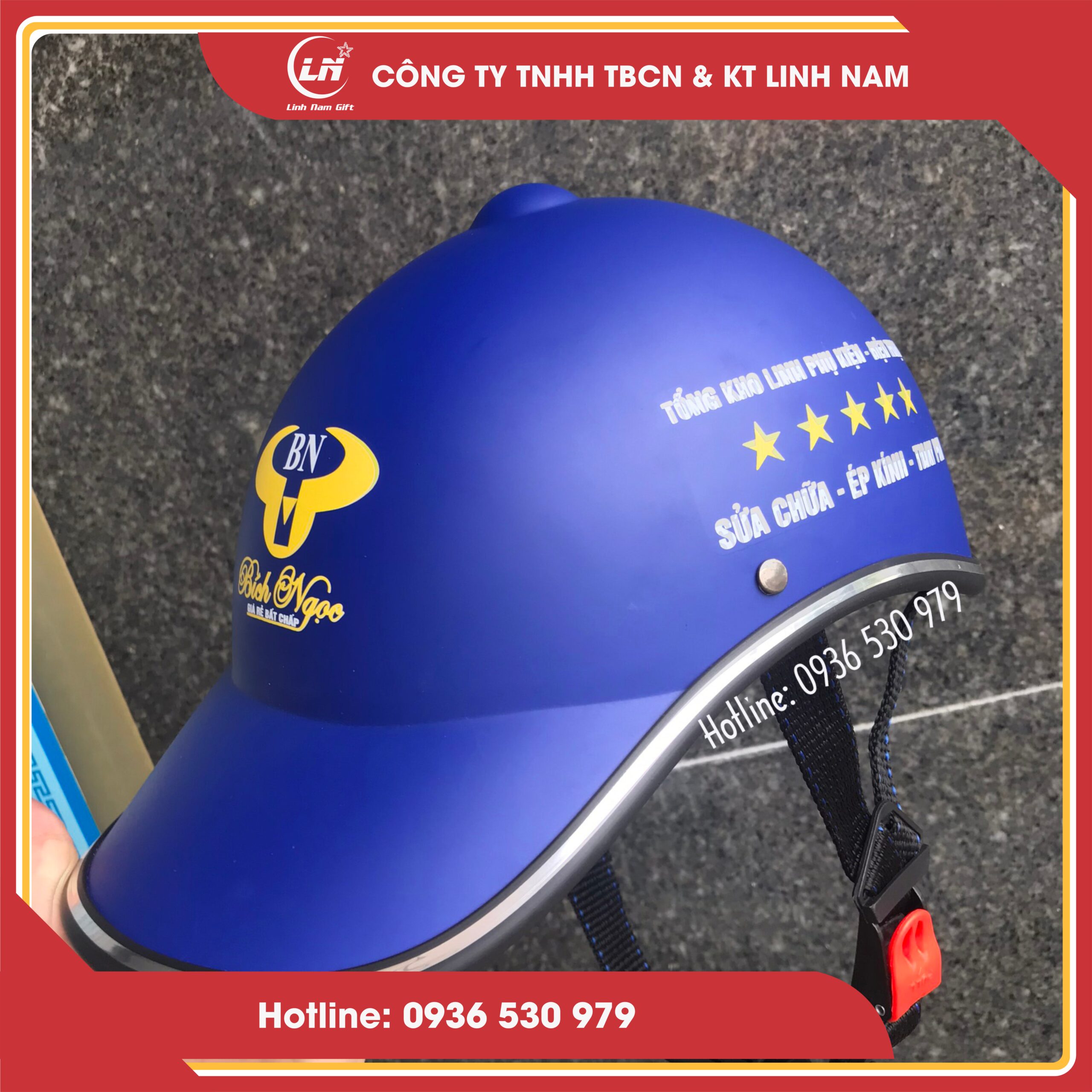 mũ bảo hiểm thời trang in logo theo yêu cầu tại Hải Dương