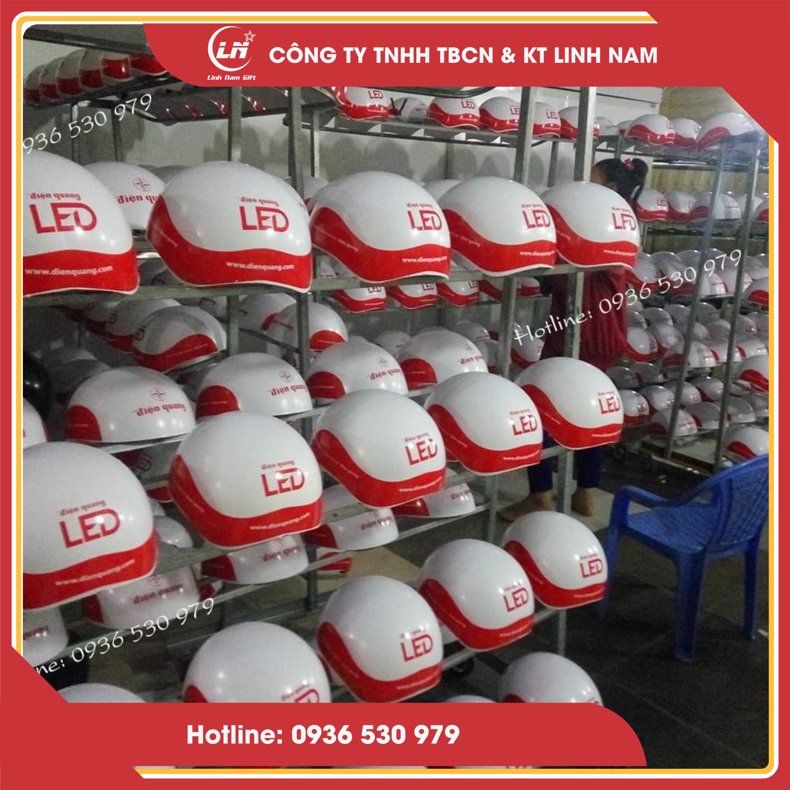 xưởng in logo lên mũ bảo hiểm tại TP Hải Dương theo yêu cầu
