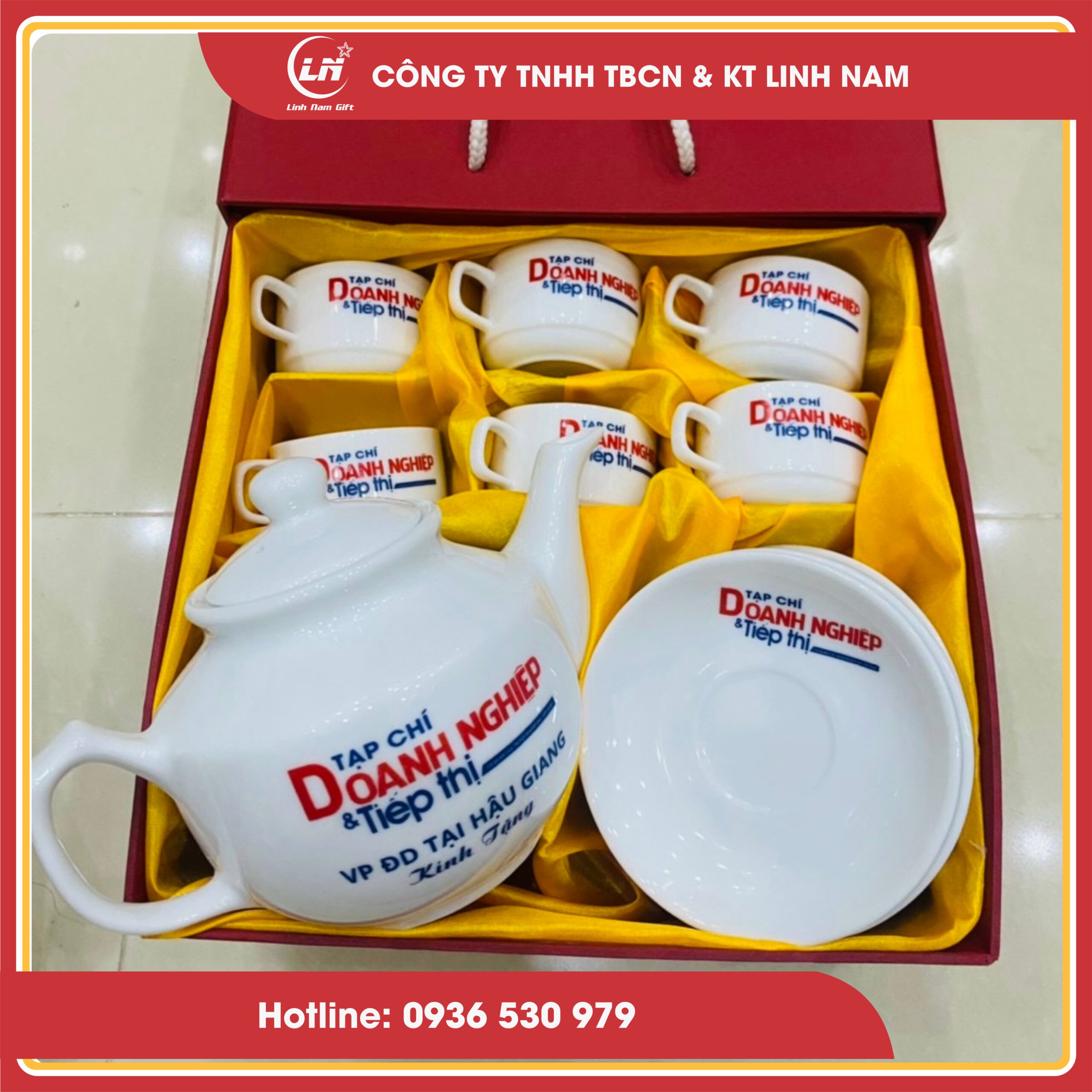 bộ ấm chén in logo theo yêu cầu