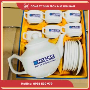 bộ ấm chén in logo theo yêu cầu