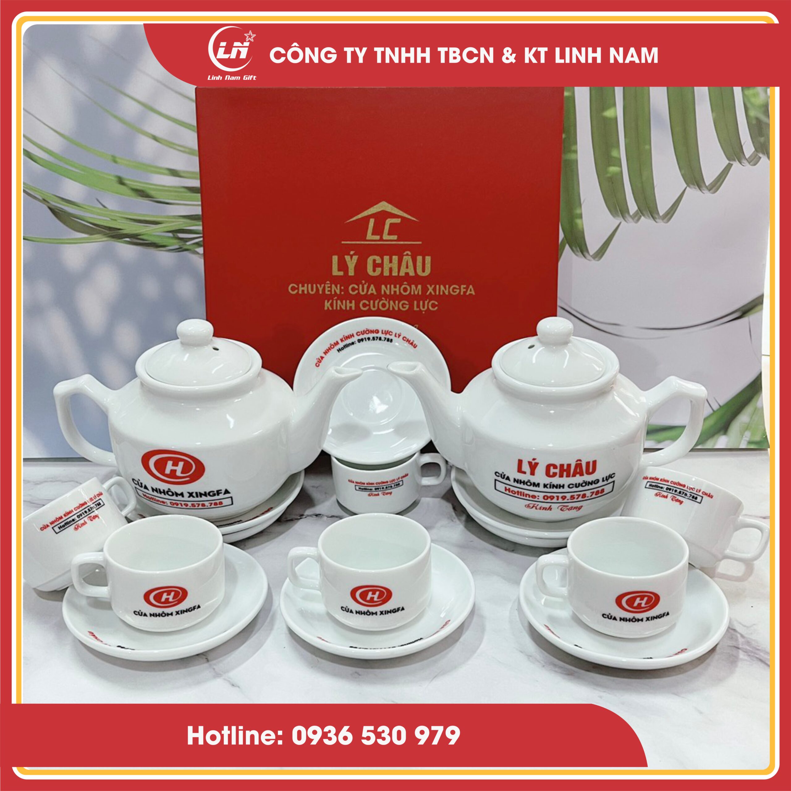in chữ lên bộ ấm chén
