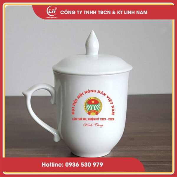 Cốc sứ in logo quà tặng đại hội nông dân việt nam