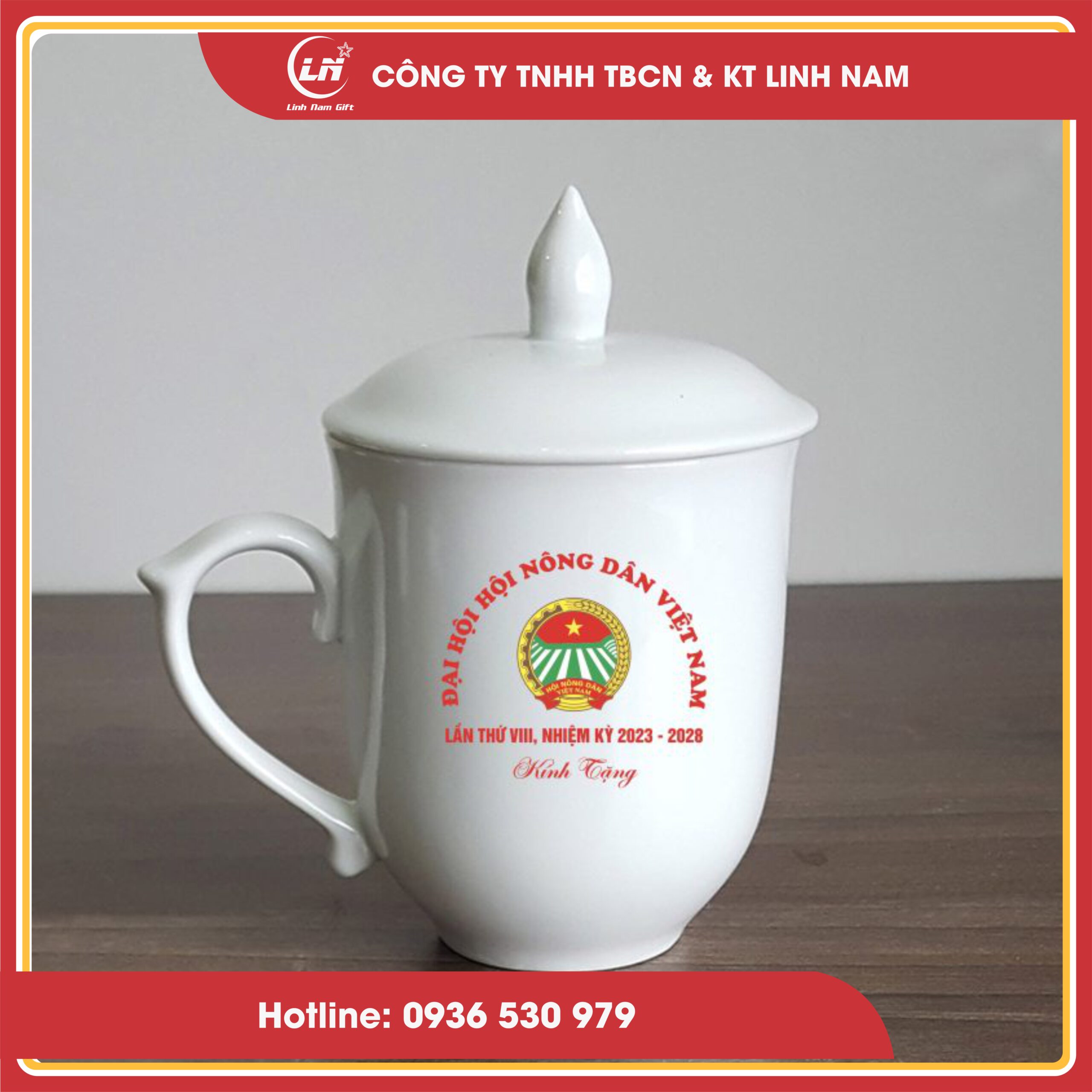Cốc sứ in logo – Quà tặng Đại hội nông dân Việt Nam