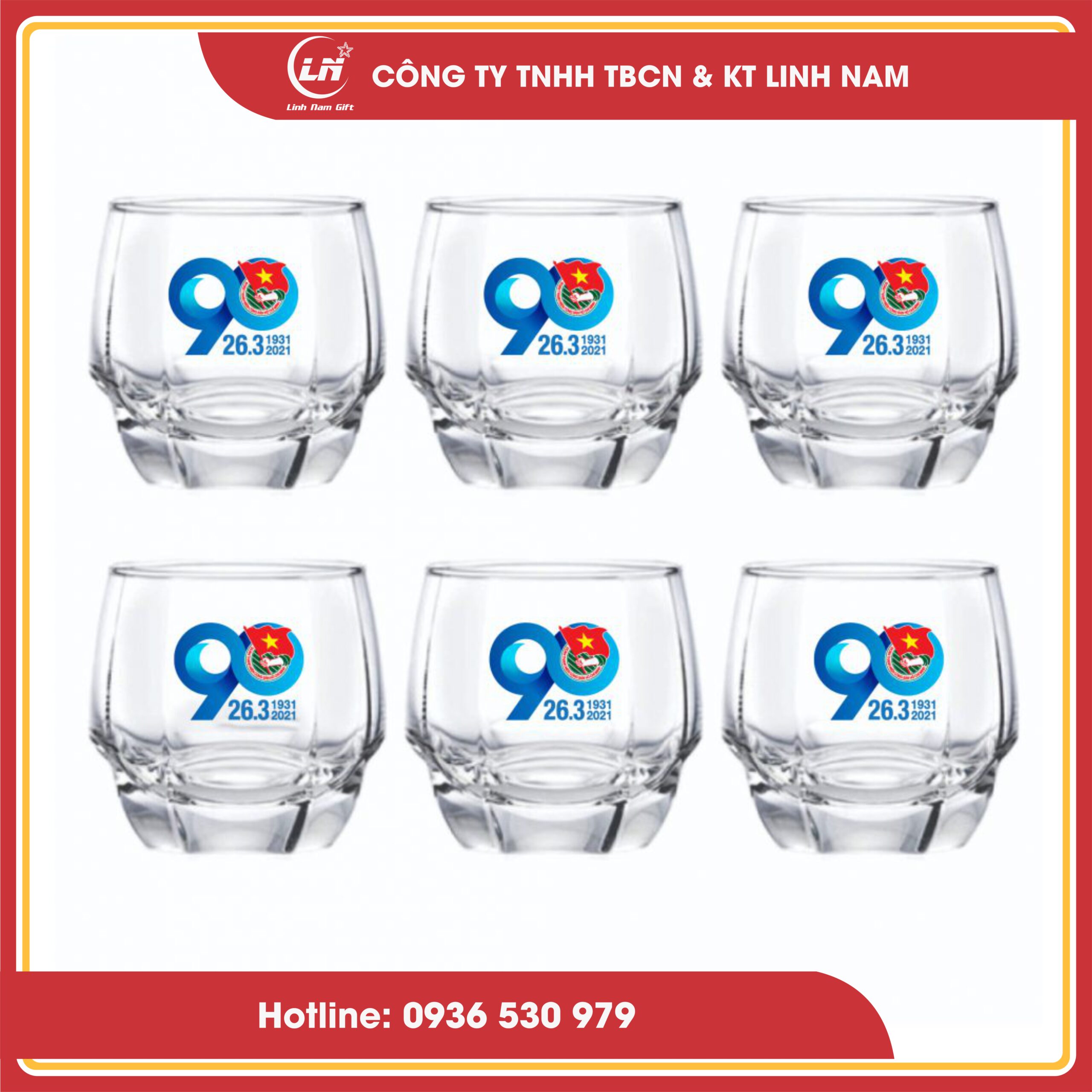 Cốc thuỷ tinh in logo – Quà tặng Đại hội