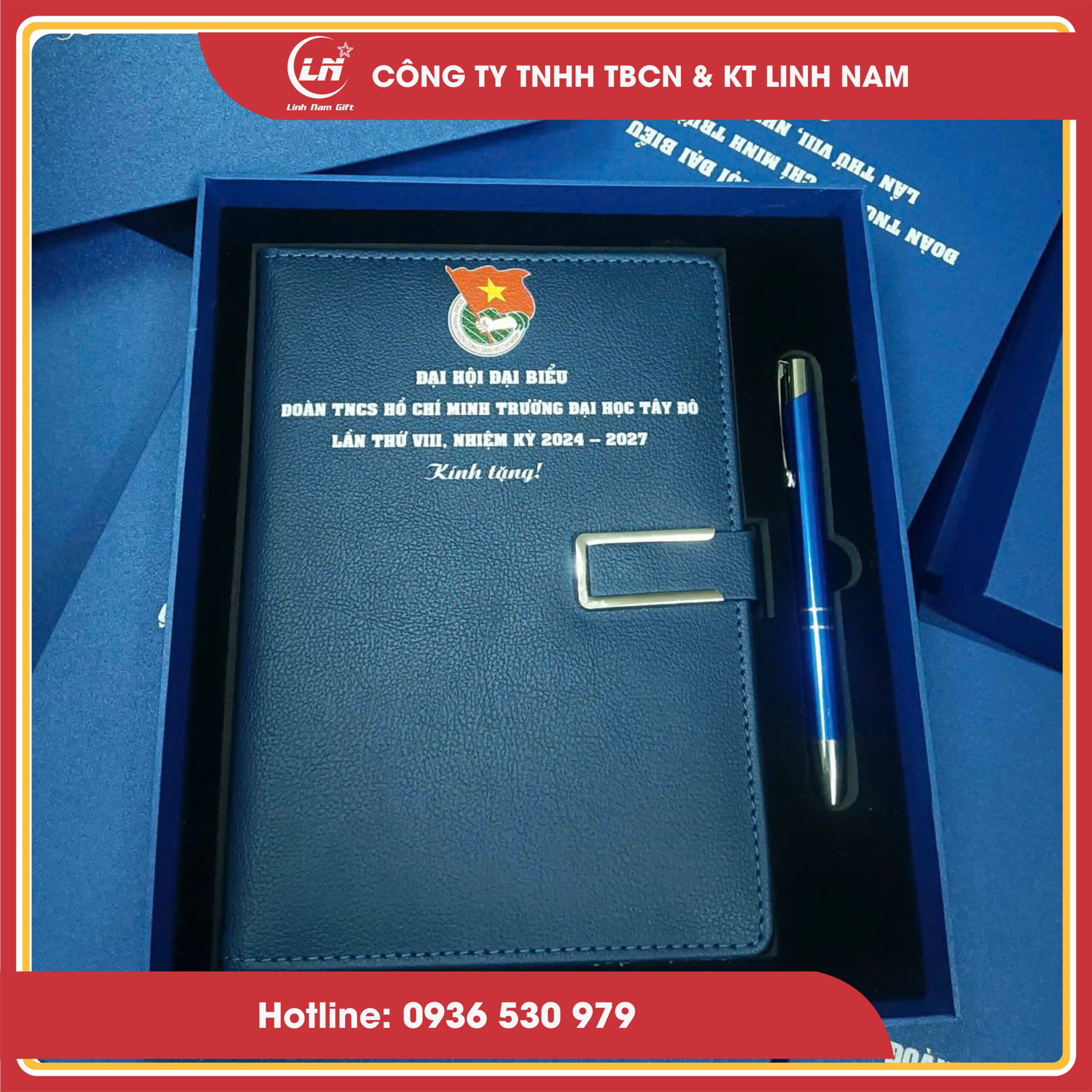Quà tặng Đại hội Đoàn – Set sổ bút in logo theo yêu cầu